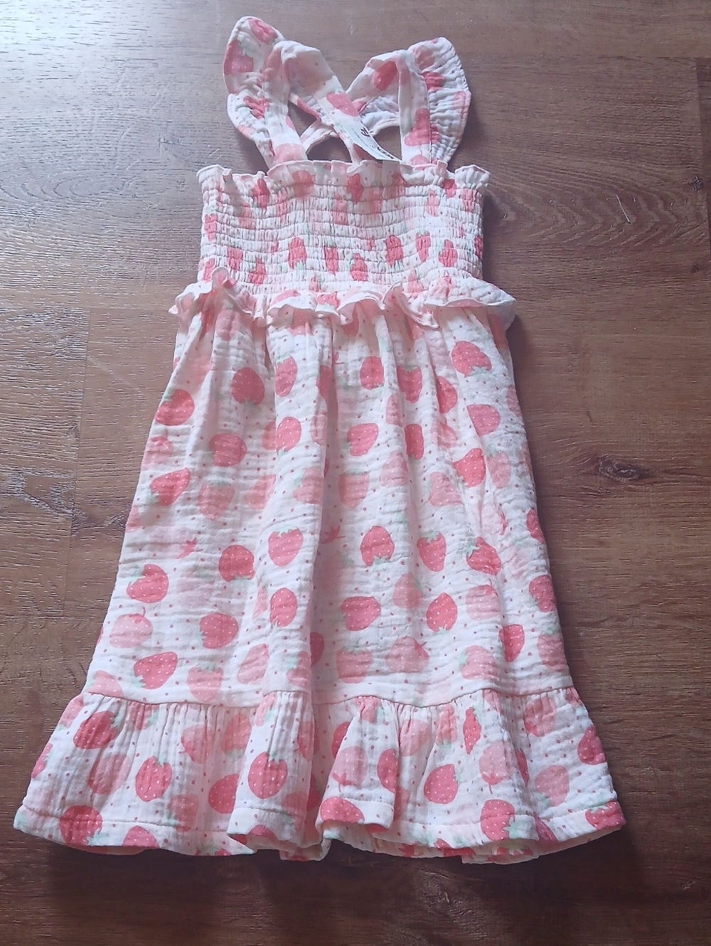 NWT Girls Pink Strawberry-Print Sundress